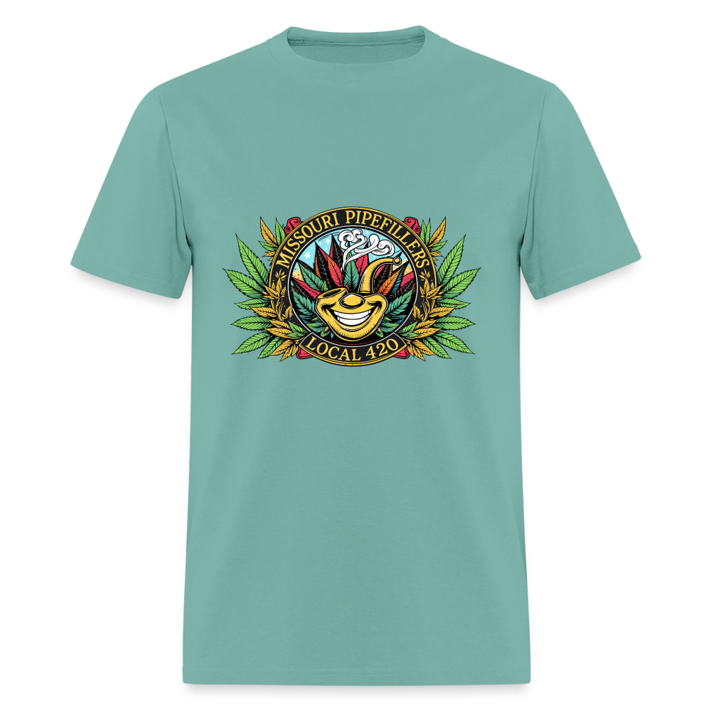 MISSOURI PIPEFILLERS LOCAL 420  F/B DESIGNS  Men's T-Shirt - aquatic