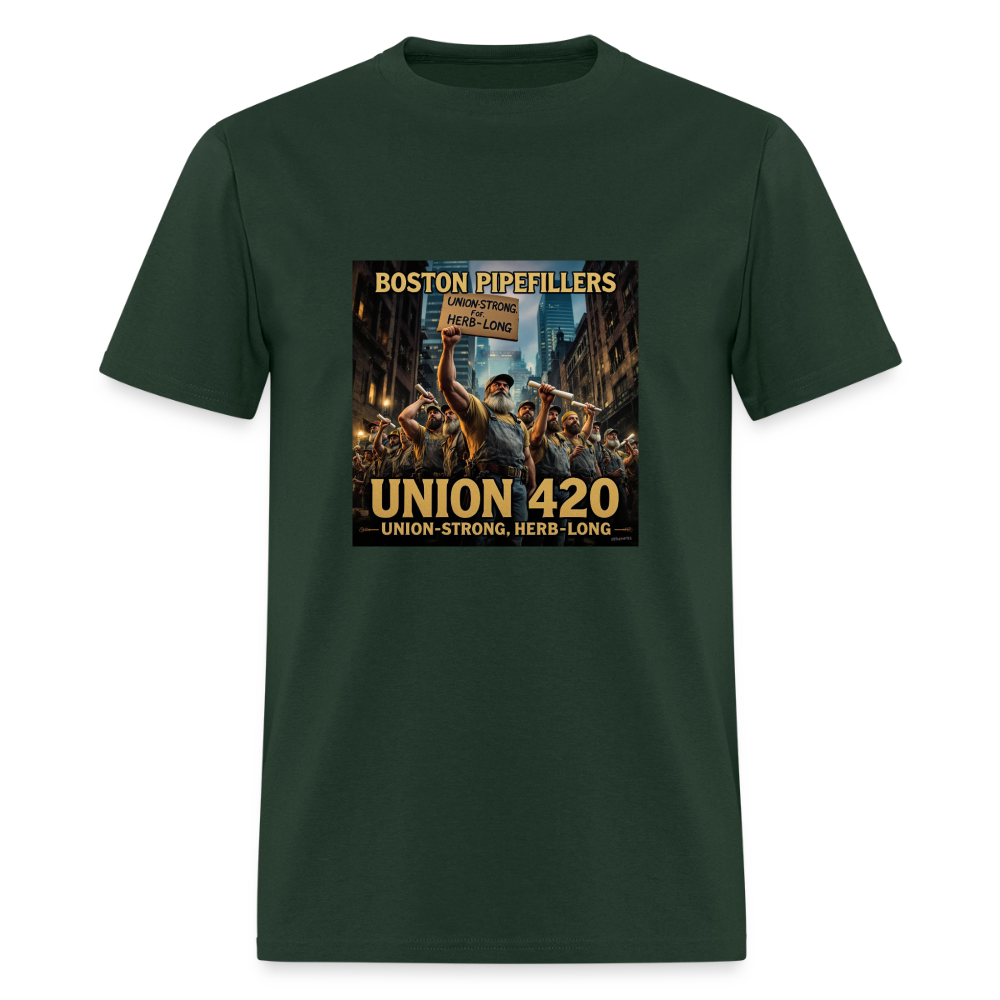 NEW ENGLAND PIPEFILLERS UNION 420 Men's T-Shirt - forest green
