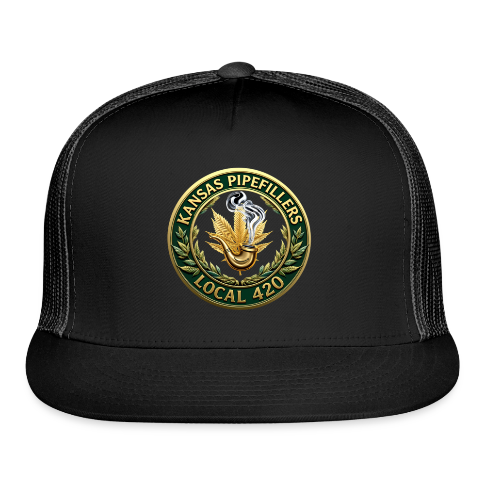 KANSAS PIPEFILLERS LOCAL 420 Trucker Hat - black/black