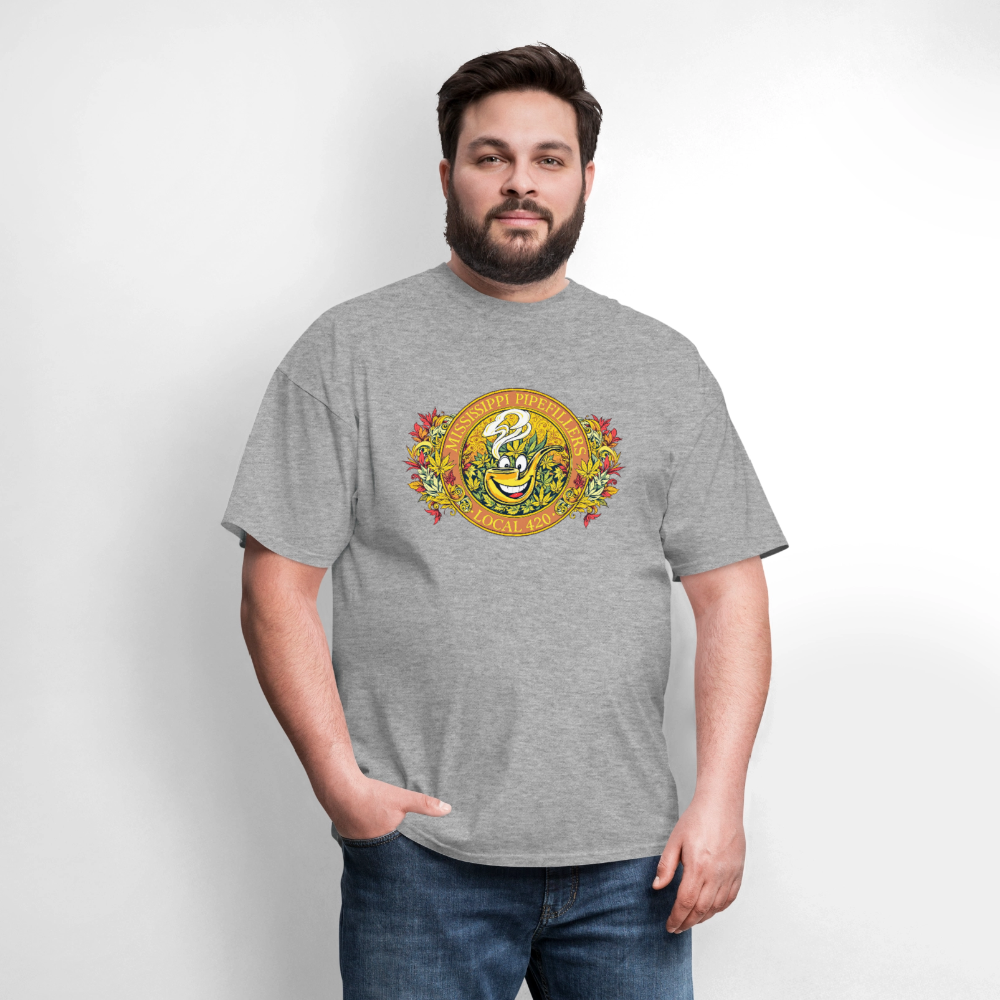 MISSISSIPPI PIPEFILLERS LOCAL 420 F/B DESIGNS Men's T-Shirt - heather gray