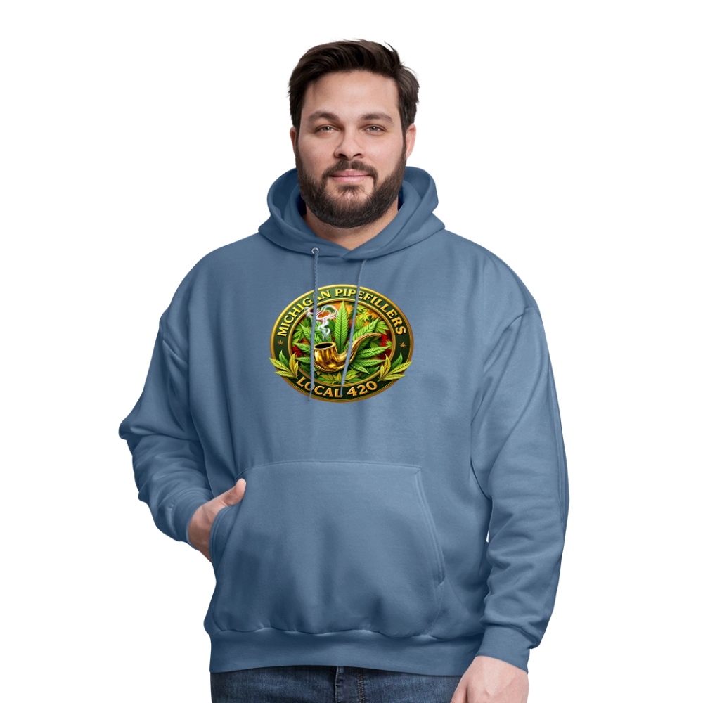 MICHIGAN PIPEFILLERS LOCAL 420 F/B DESIGN Men's Hoodie - denim blue
