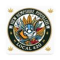 NEW HEMPSHIRE PIPEFILLERS LOCAL 420 Square Magnet - white