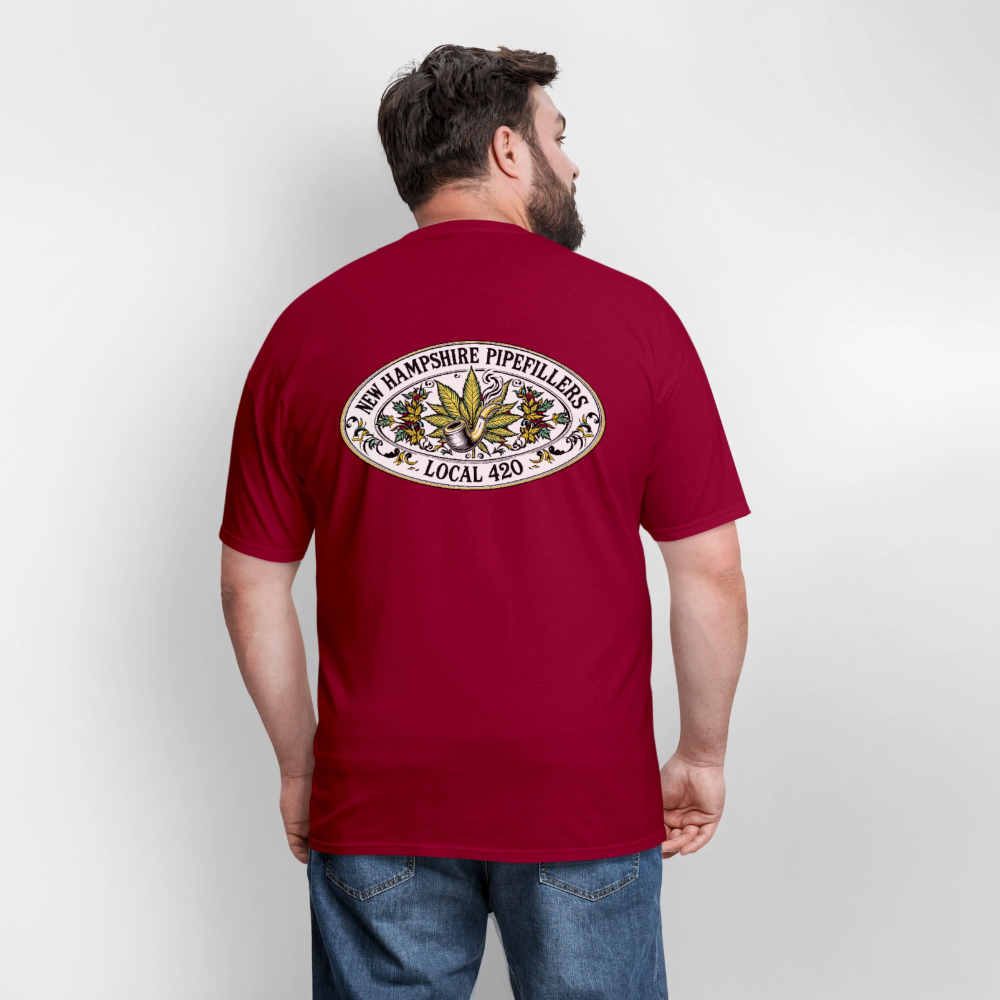 NEW HAMPSHIRE PIPEFILLERS LOCAL 420 2 EMBLEM Men's T-Shirt - true red
