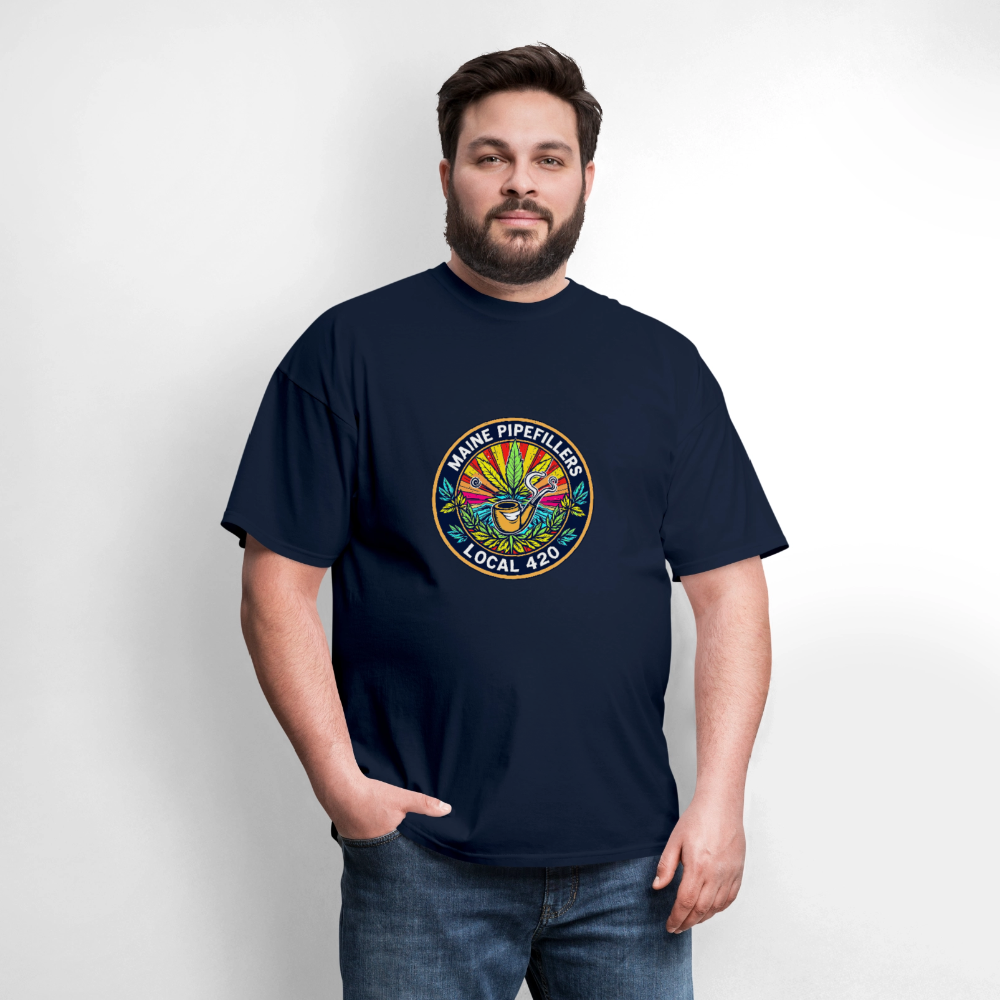 MAINE PIPEFILLERS LOCAL 420 Men's T-Shirt - navy