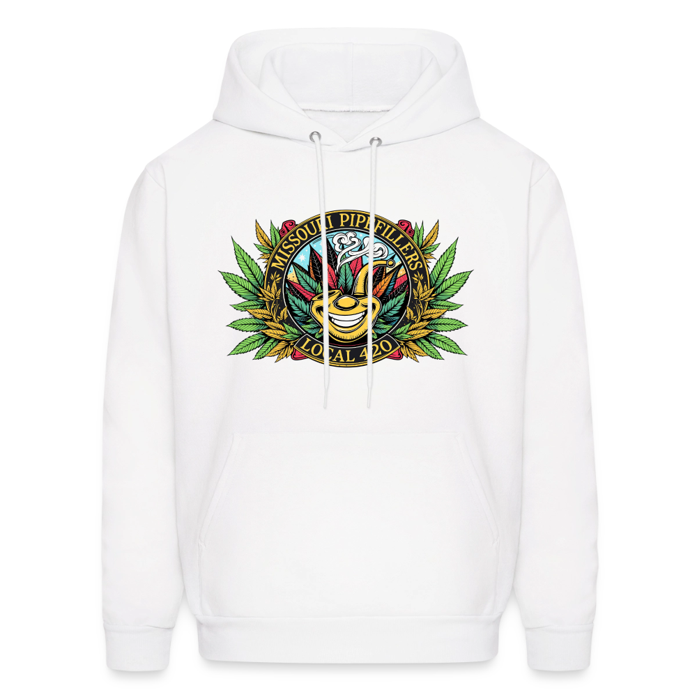 MISSOURI PIPEFILLERS LOCAL 420 Dog Bandana Men's Hoodie - white