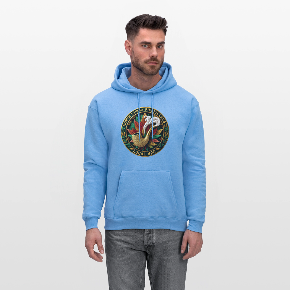 NORTH DAKOTA PIPEFILLERS LOCAL 420 F/B DESIGNS Men's Hoodie - carolina blue
