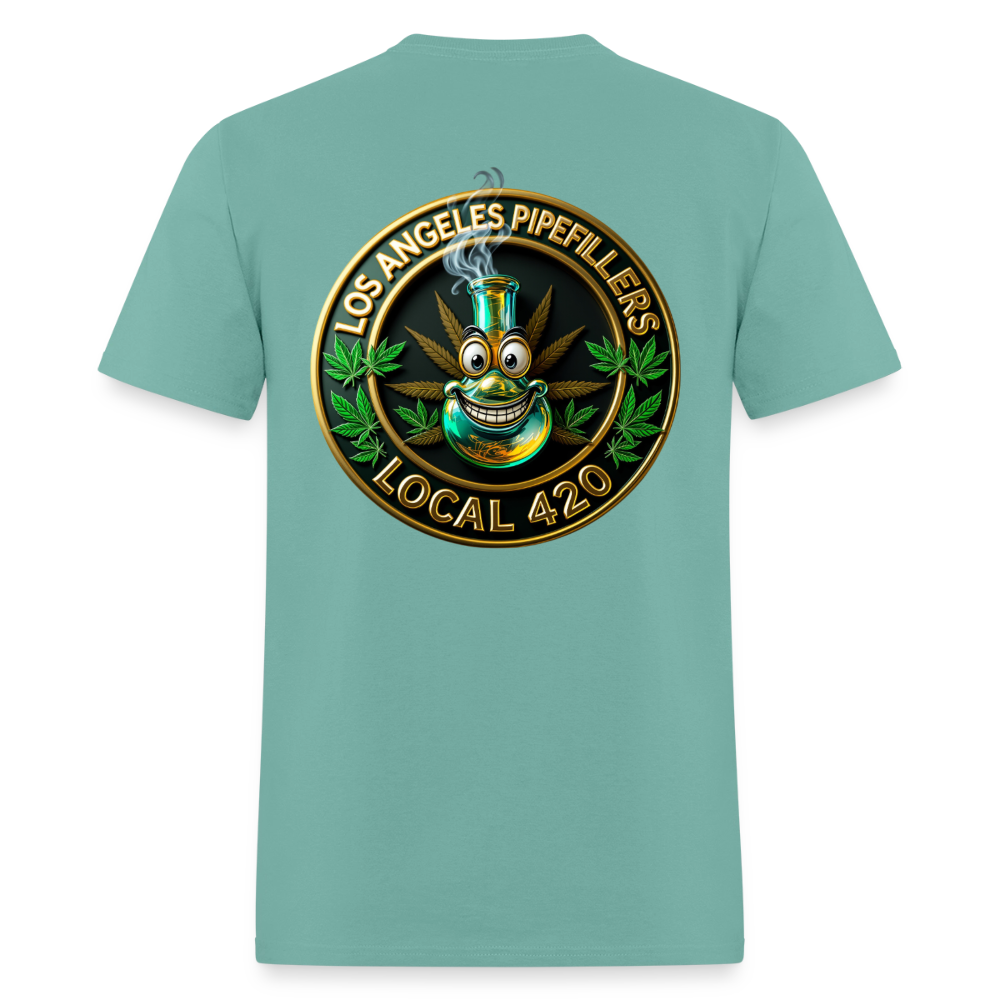 LOS ANGELES PIPEFILLERS LOCAL 420 F/B DESIGNS Men's T-Shirt - aquatic