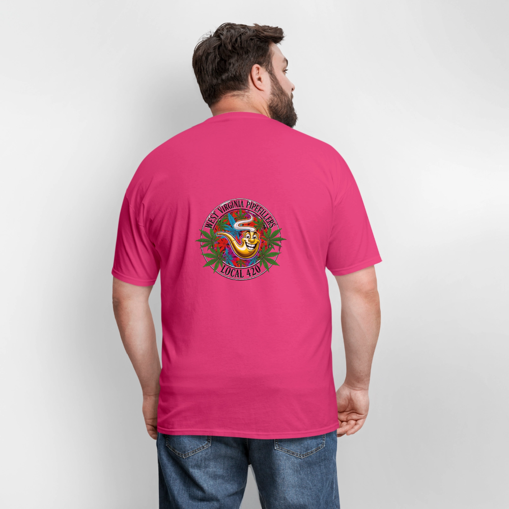 WEST VIRGINIA PIPEFILLERS LOCAL 420 F/B DESIGN Men's T-Shirt - fuchsia