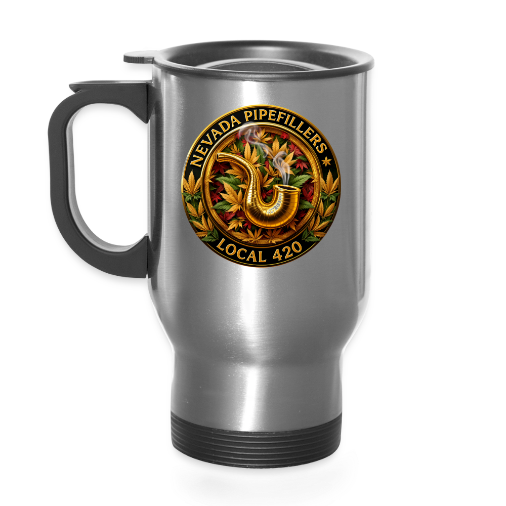 NEVADA PIPEFILLERS LOCAL 420  14oz Stainless Steel Travel Mug - silver