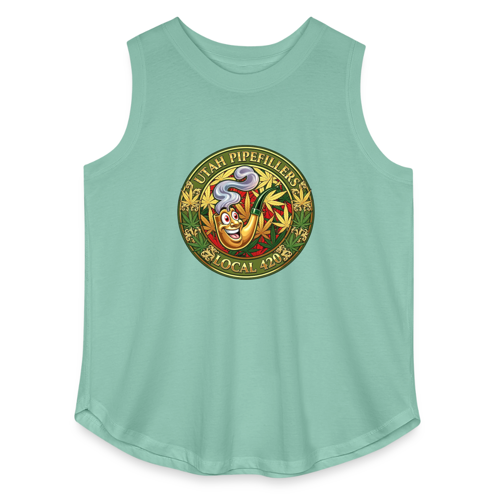 UTAH PIPEFILLERS LOCAL 420 Women's Curvy Relaxed Tank Top - saltwater