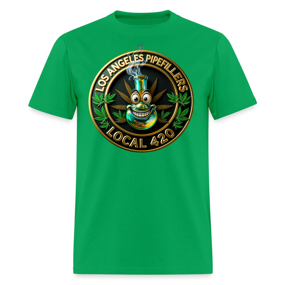 LOS ANGELES PIPEFILLERS LOCAL 420  Men's T-Shirt - bright green
