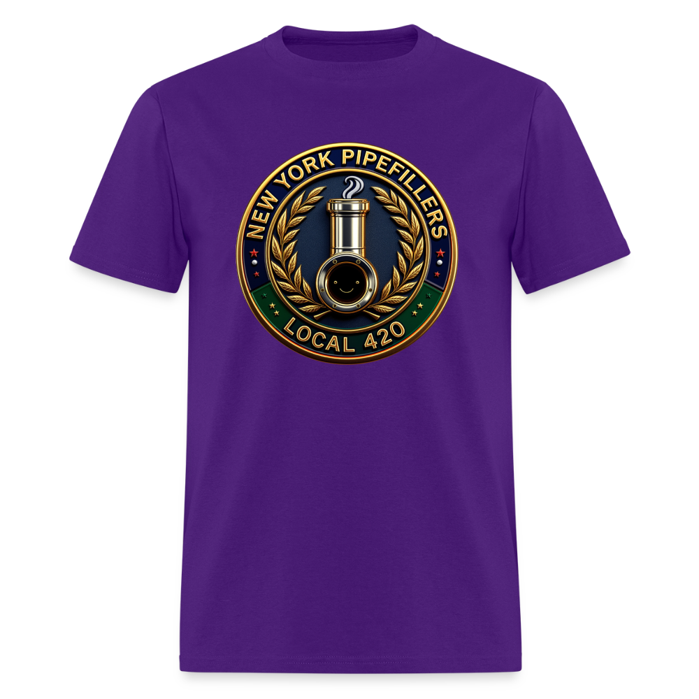 NEW YORK PIPEFILLERS LOCAL 420 Men's T-Shirt - purple