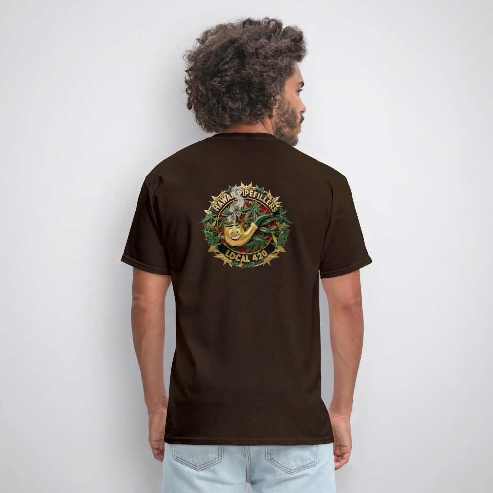 HAWAII PIPEFILLERS LOCAL 420 F/B DESIGN Men's T-Shirt - brown