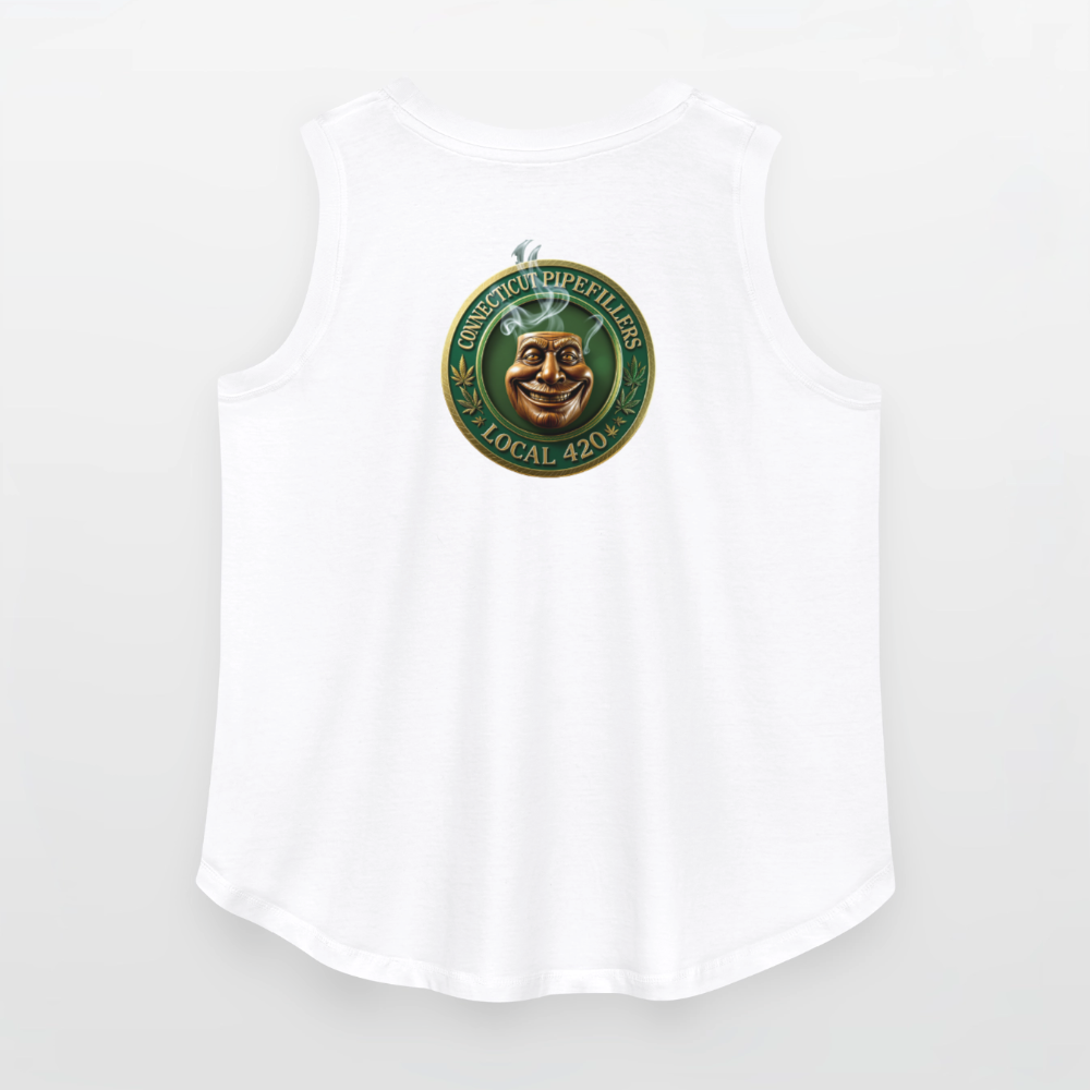 CONNECTICUT PIPEFILLERS LOCAL 420 F/B DESIGN Women's Curvy Relaxed Tank Top - white