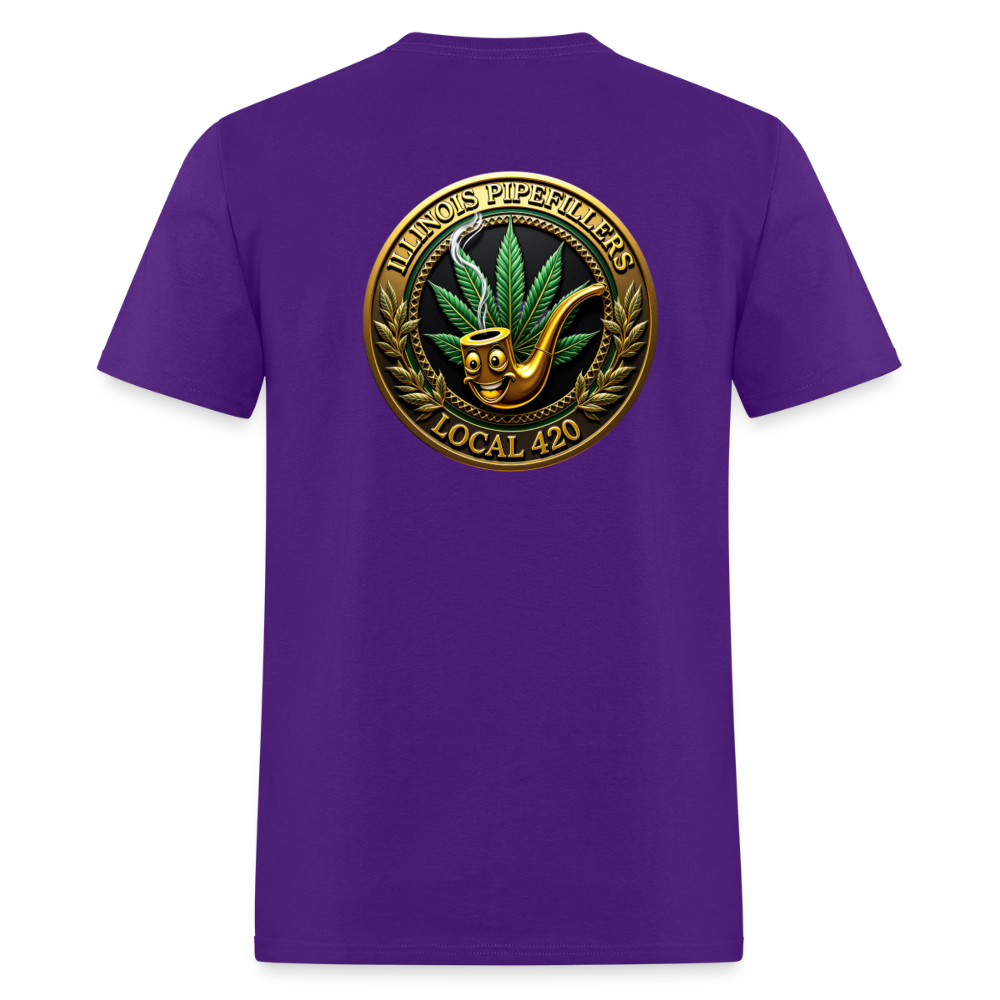 ILLINOIS PIPEFILLERS LOCAL 420 F/B EMBLEMS Men's T-Shirt - purple