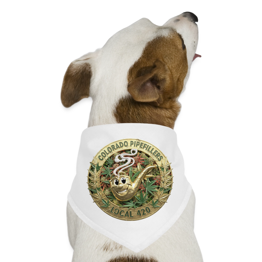 COLORADO PIPEFILLERS LOCAL 420 Union Dog Bandana - white
