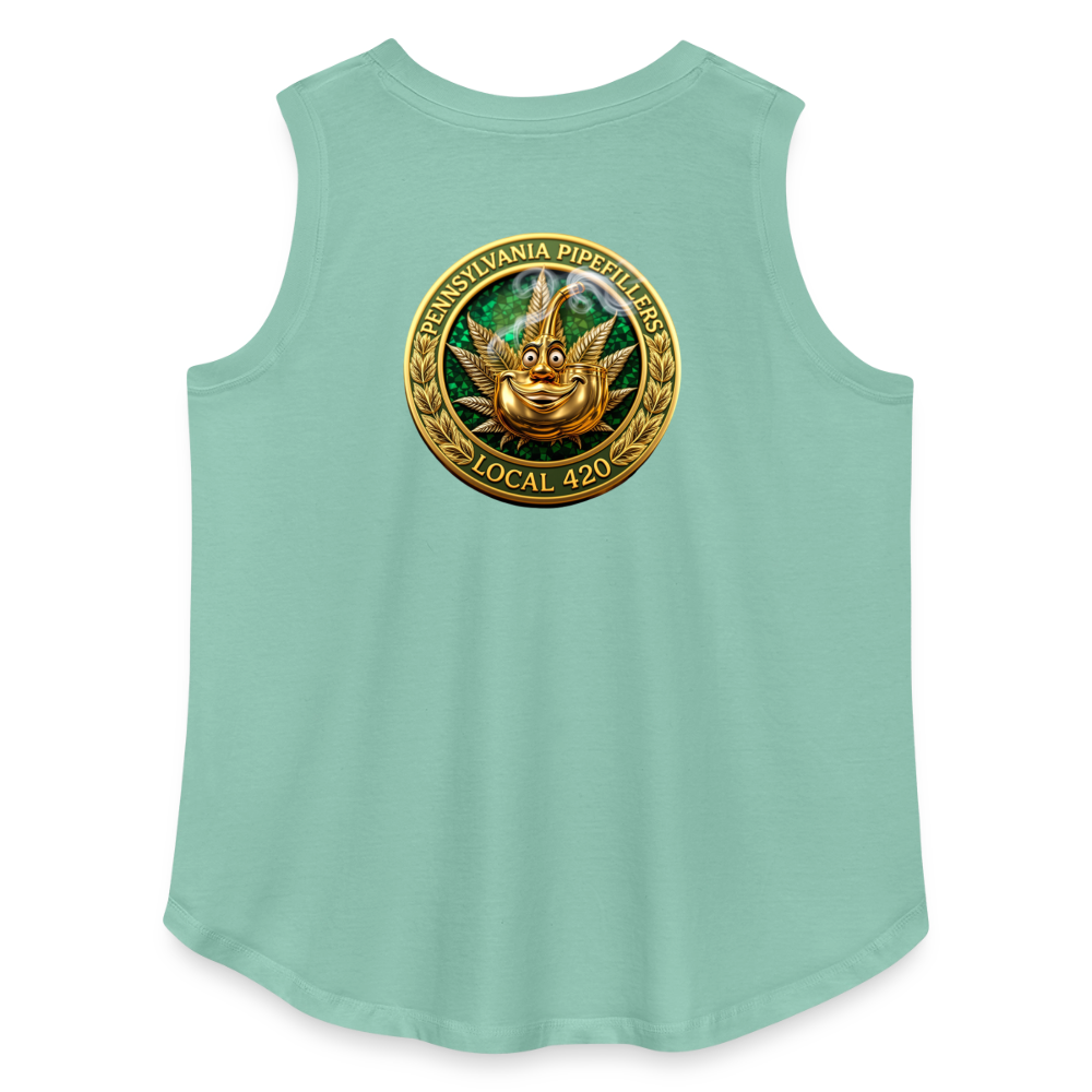 PENNSYLVANIA PIPEFILLERS LOCAL 420 F/B DESIGNS Women's Curvy Relaxed Tank Top - saltwater