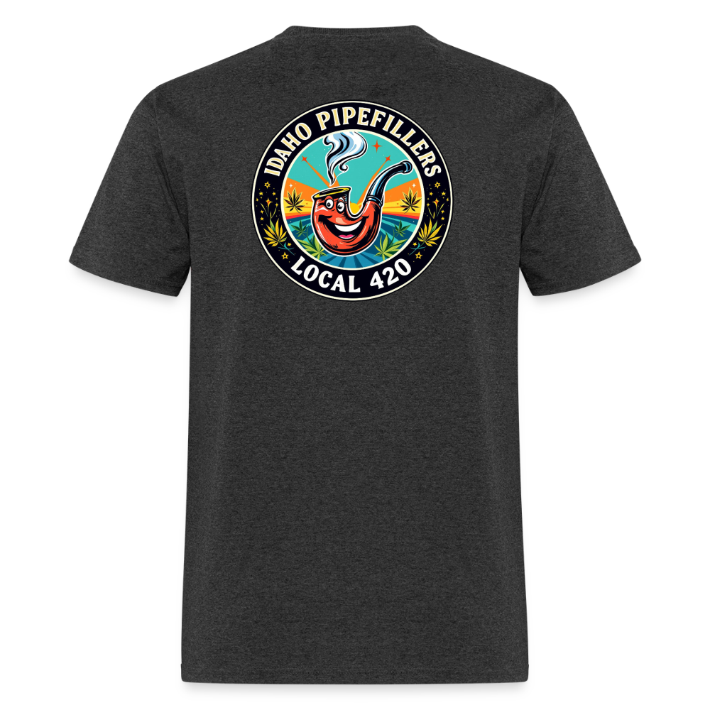 IDAHO PIPEFILLERS LOCAL 420 F/B DESIGN Men's T-Shirt - heather black