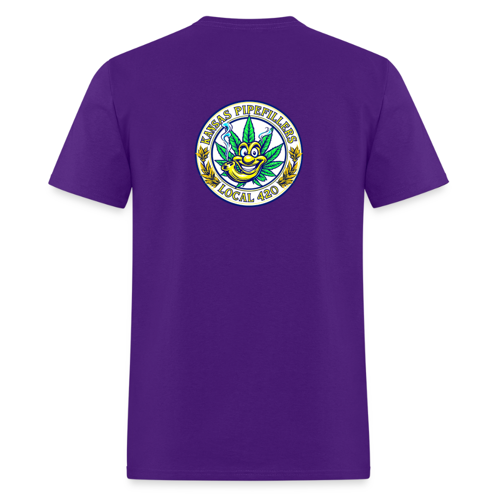 KANSAS PIPEFILLERS LOCAL 420 F/B DESIGNS Men's T-Shirt - purple