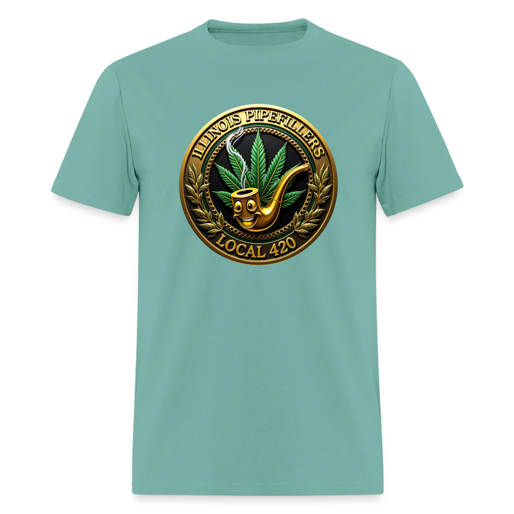 ILLINOIS PIPEFILLERS LOCAL 420 Men's T-Shirt - aquatic