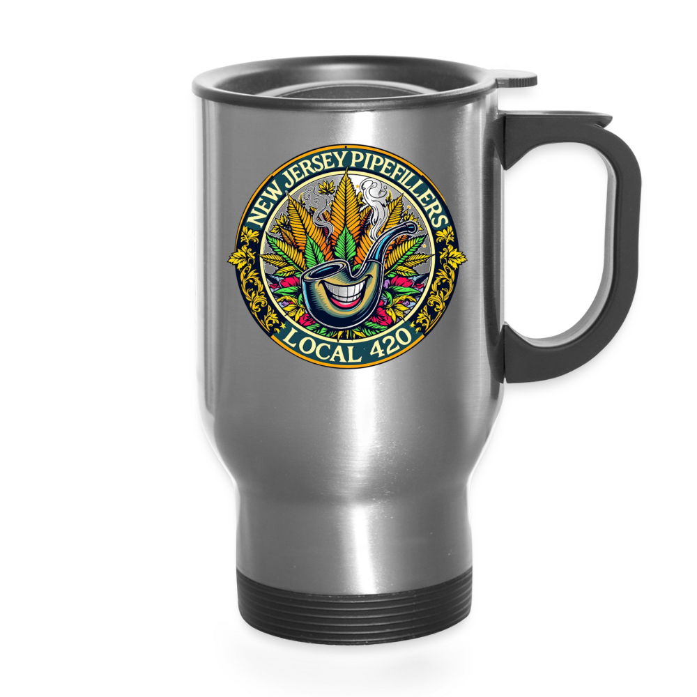 NEW JERSEY PIPEFILLERS LOCAL 420 Union Travel Mug - silver