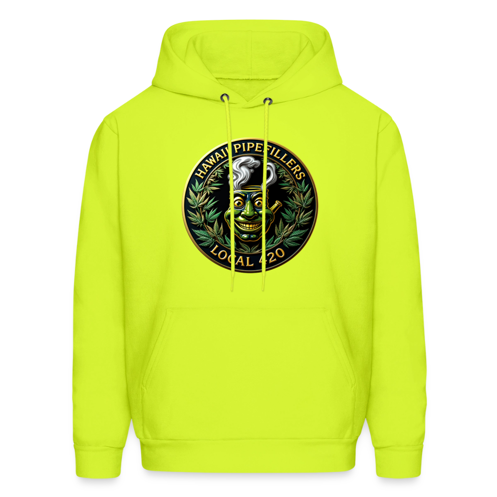 HAWAII PIPEFILLERS LOCAL 420 Men's Hoodie - safety green