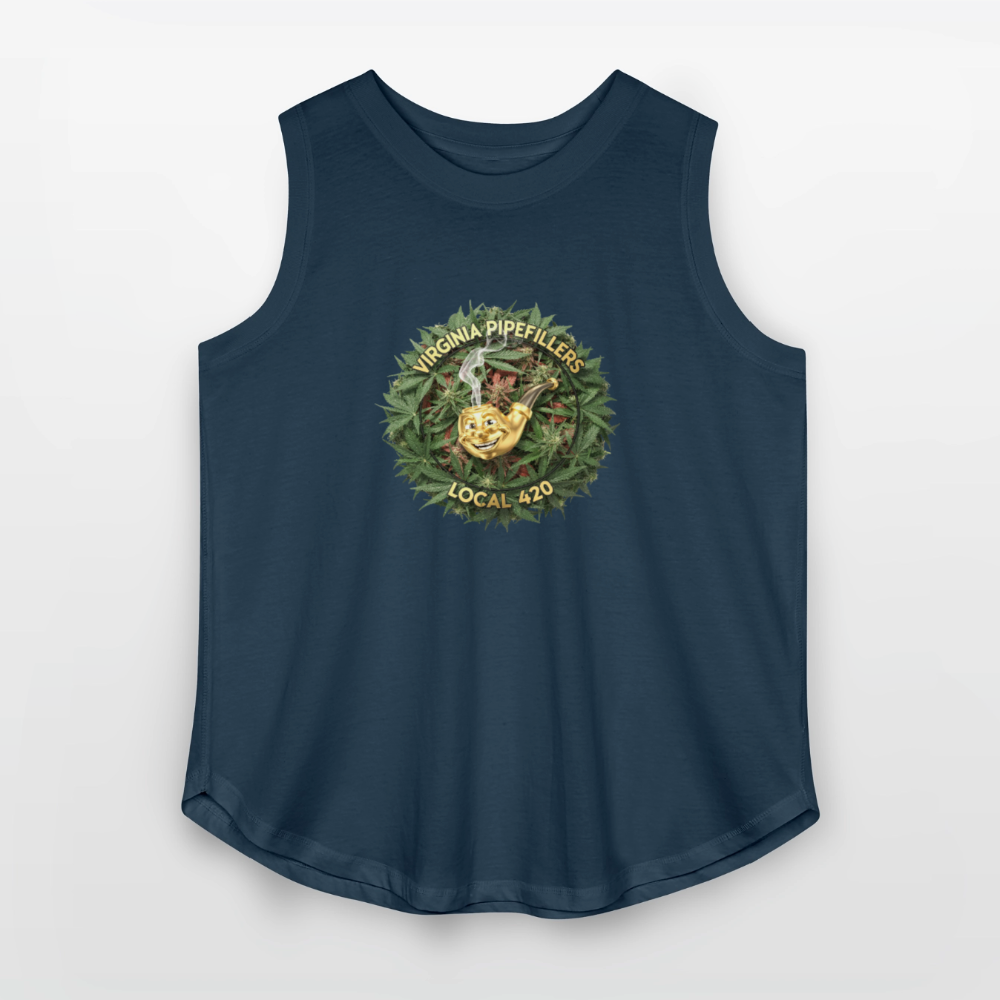 VIRGINIA PIPEFILLERS LOCAL 420 Women's Curvy Relaxed Tank Top - denim