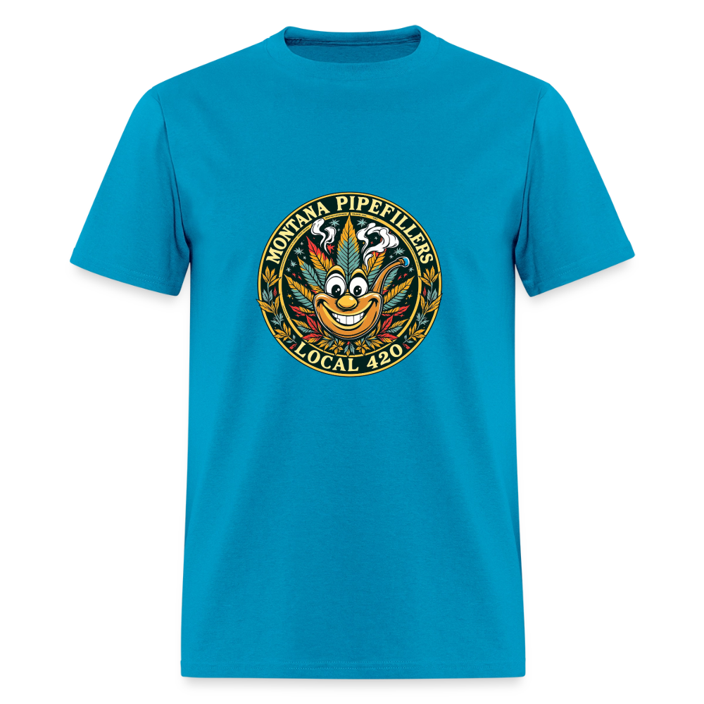 MONTANA PIPEFILLERS LOCAL 420 F/B DESIGN Men's T-Shirt - turquoise
