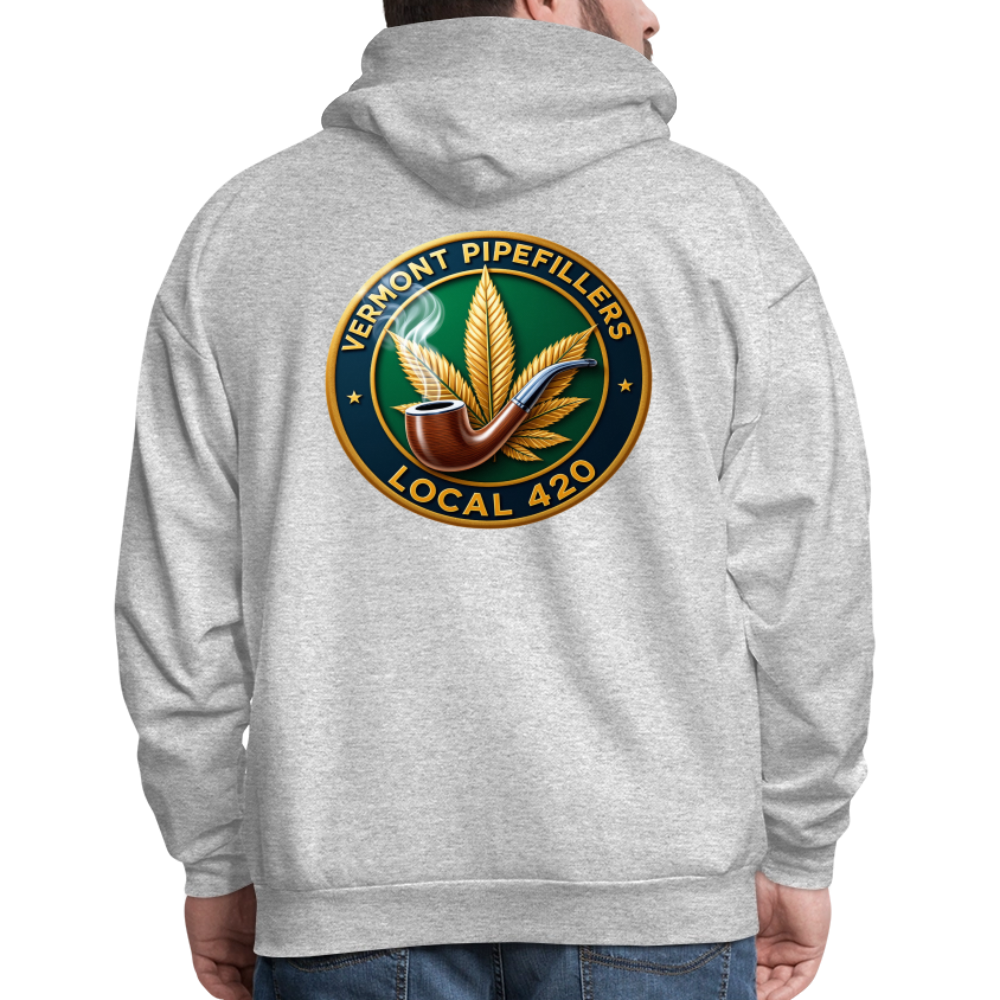 VERMONT PIPEFILLERS LOCAL 420 2 EMBLEM Men's Hoodie - heather gray