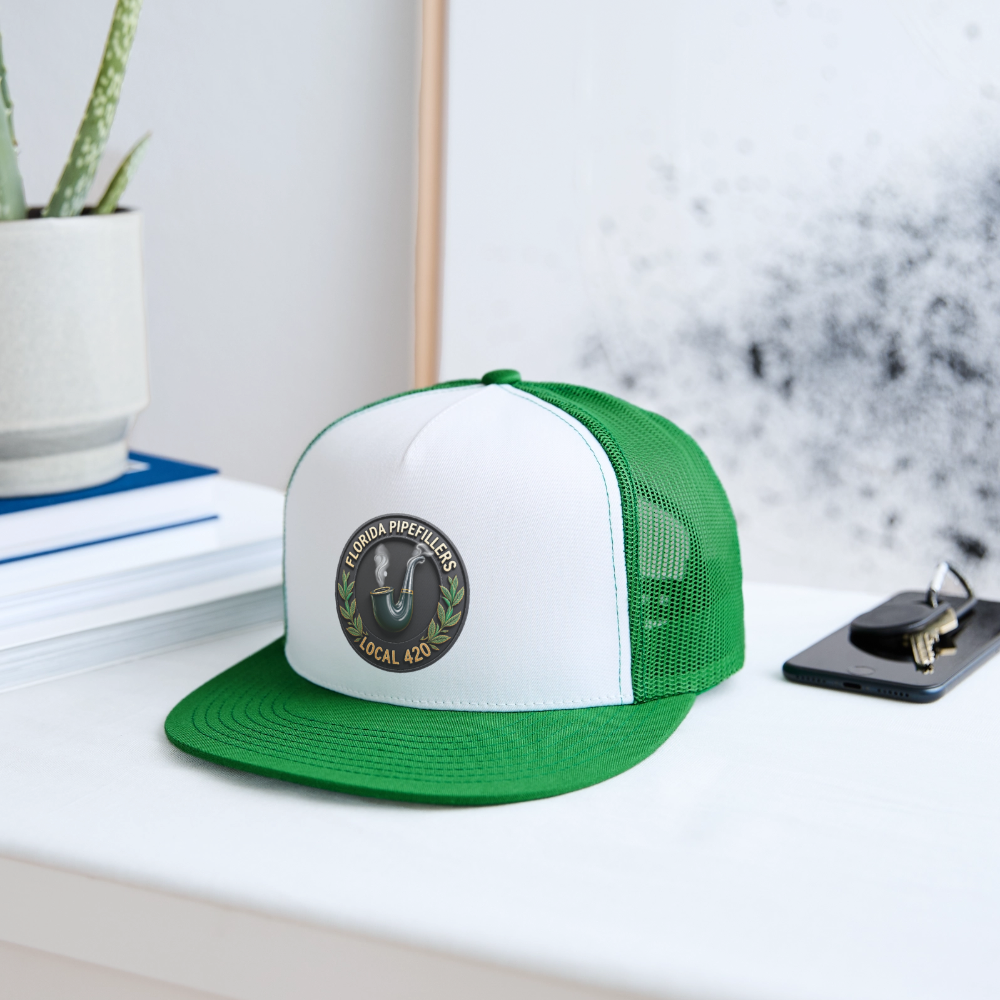 FLORIDA PIPEFILLERS LOCAL 420 Trucker Hat - white/kelly green