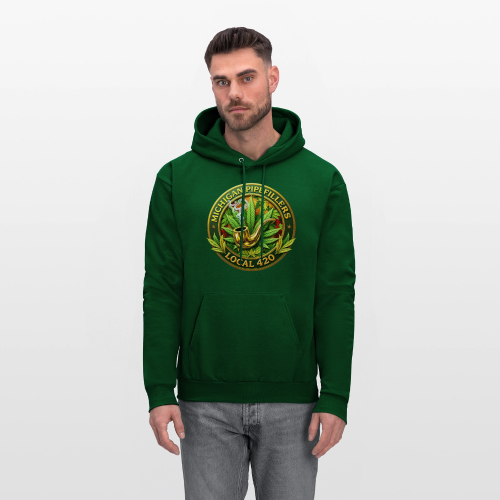 MICHIGAN PIPEFILLERS LOCAL 420 F/B DESIGN Men's Hoodie - forest green