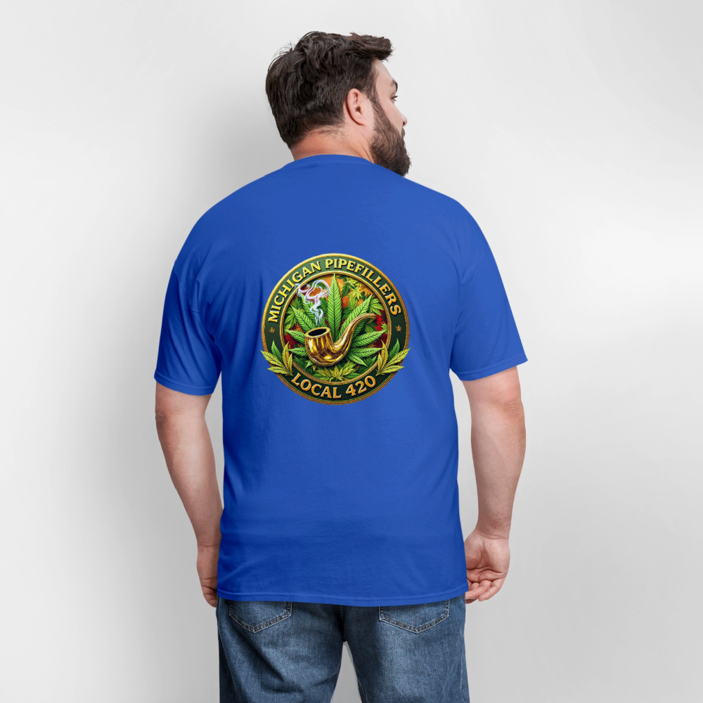 MICHIGAN PIPEFILLERS LOCAL 420 F/B DESIGN Men's T-Shirt - royal blue
