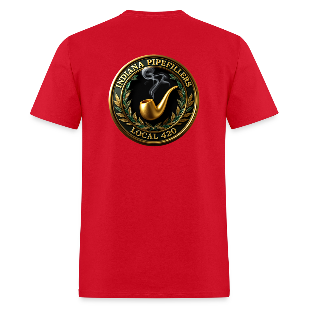 INDIANA PIPEFILLERS LOCAL 420 F/B DESIGN Men's T-Shirt - red