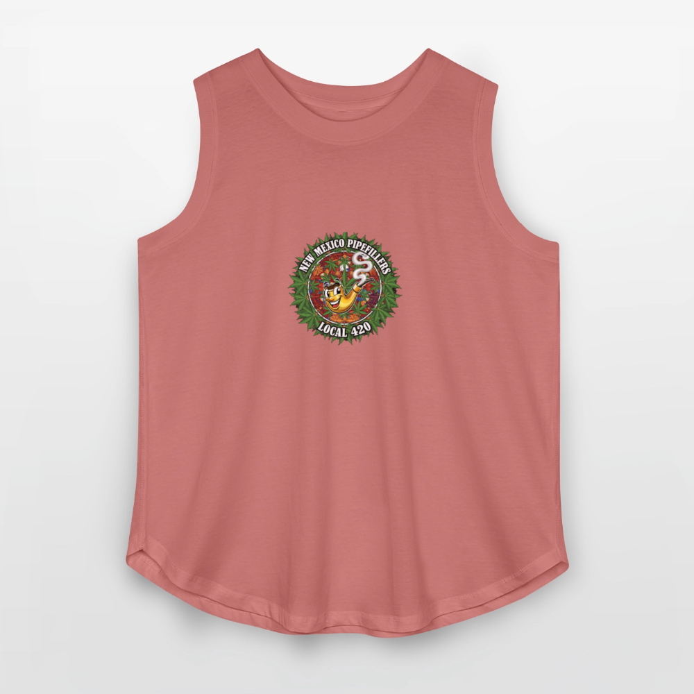 NEW MEXICO PIPEFILLERS LOCAL 420 Women's Curvy Relaxed Tank Top - mauve