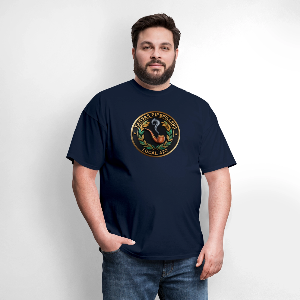 KANSAS PIPEFILLERS LOCAL 420 Men's T-Shirt - navy