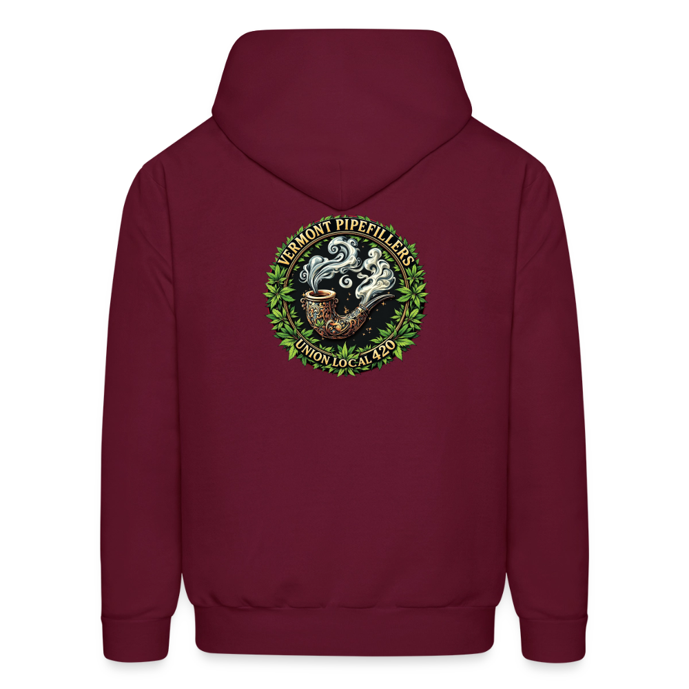 VERMONT PIPEFILLERS LOCAL 420 2 EMBLEM Men's Hoodie - burgundy