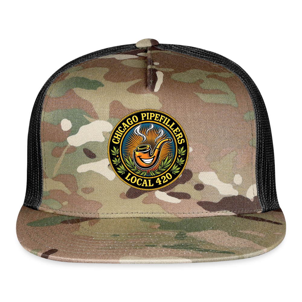 CHICAGO PIPEFILLERS LOCAL 420 CAMO Trucker Hat - MultiCam\black