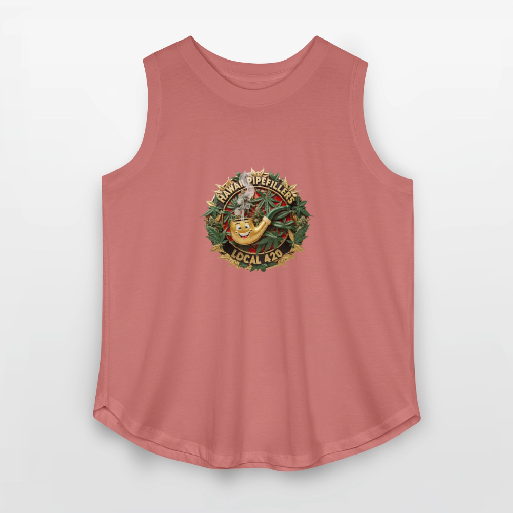 HAWAII PIPEFILLERS LOCAL 420 Women's Curvy Relaxed Tank Top - mauve