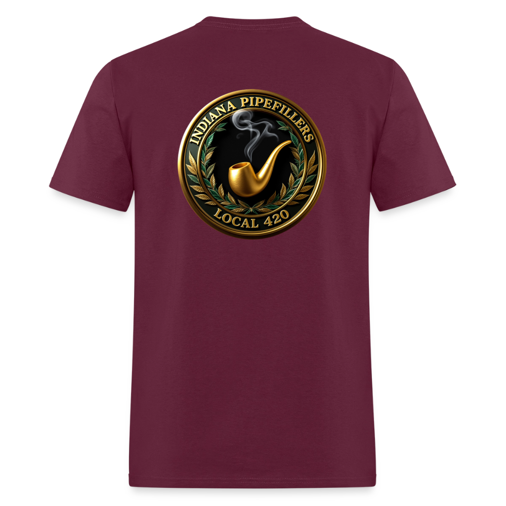 INDIANA PIPEFILLERS LOCAL 420 F/B DESIGN Men's T-Shirt - burgundy