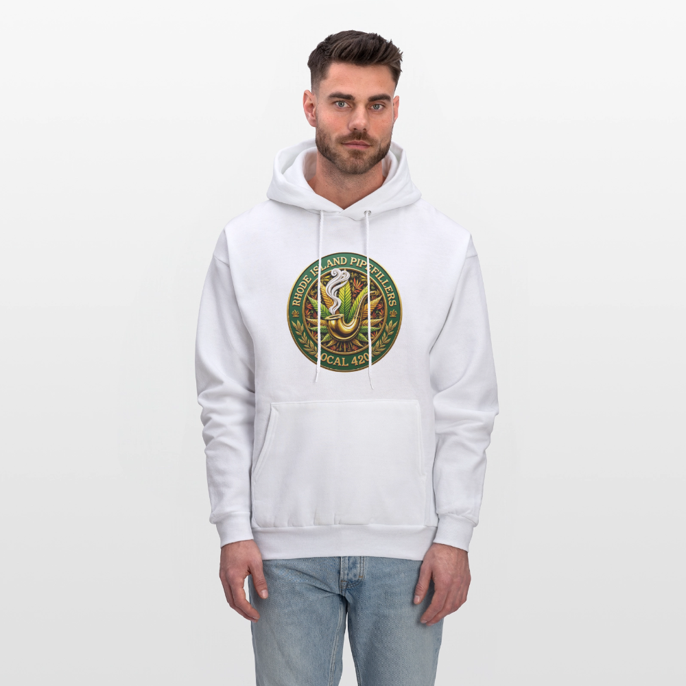 RHODE ISLAND PIPEFILLERS LOCAL 420 F/B DESIGNS Men's Hoodie - white