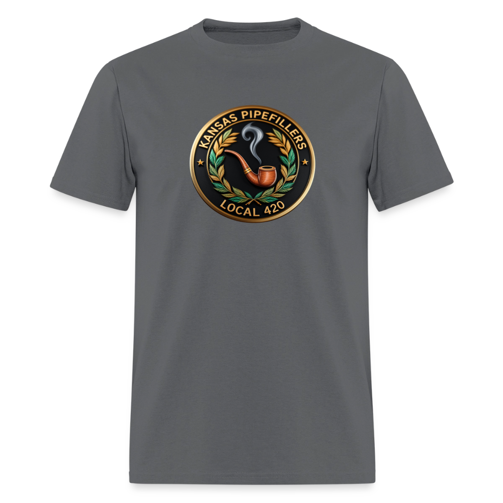 KANSAS PIPEFILLERS LOCAL 420 Men's T-Shirt - charcoal