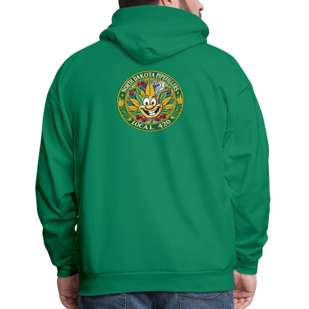 NORTH DAKOTA PIPEFILLERS LOCAL 420 F/B 2 DESIGNS Men's Hoodie - kelly green