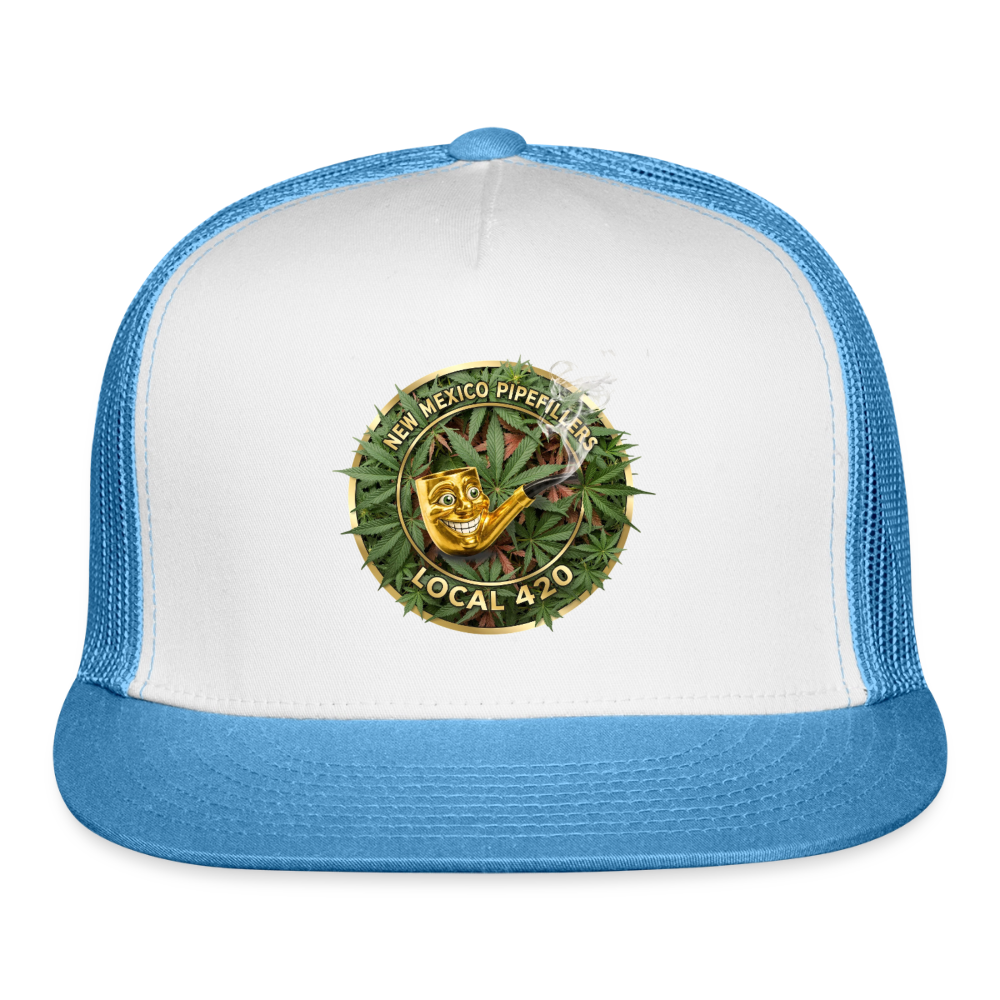 NEW MEXICO PIPEFILLERS LOCAL 420 Trucker Hat - white/blue