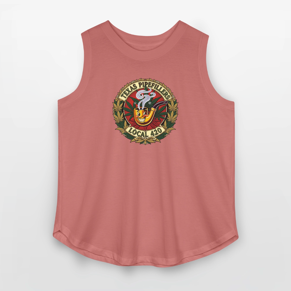 TEXAS PIPEFILLERS LOCAL 420 F.B DESIGN Women's Curvy Relaxed Tank Top - mauve