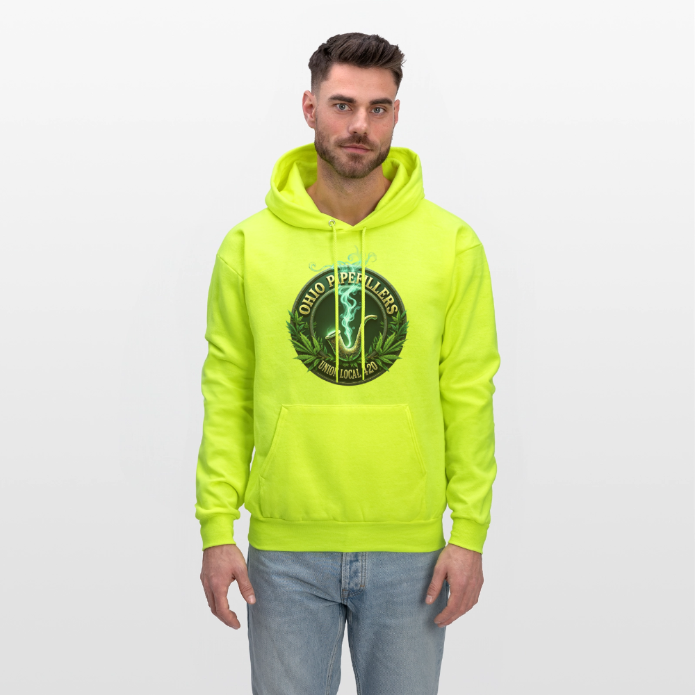 OHIO PIPEFILLERS UNION LOCAL 420 Men's Hoodie - safety green