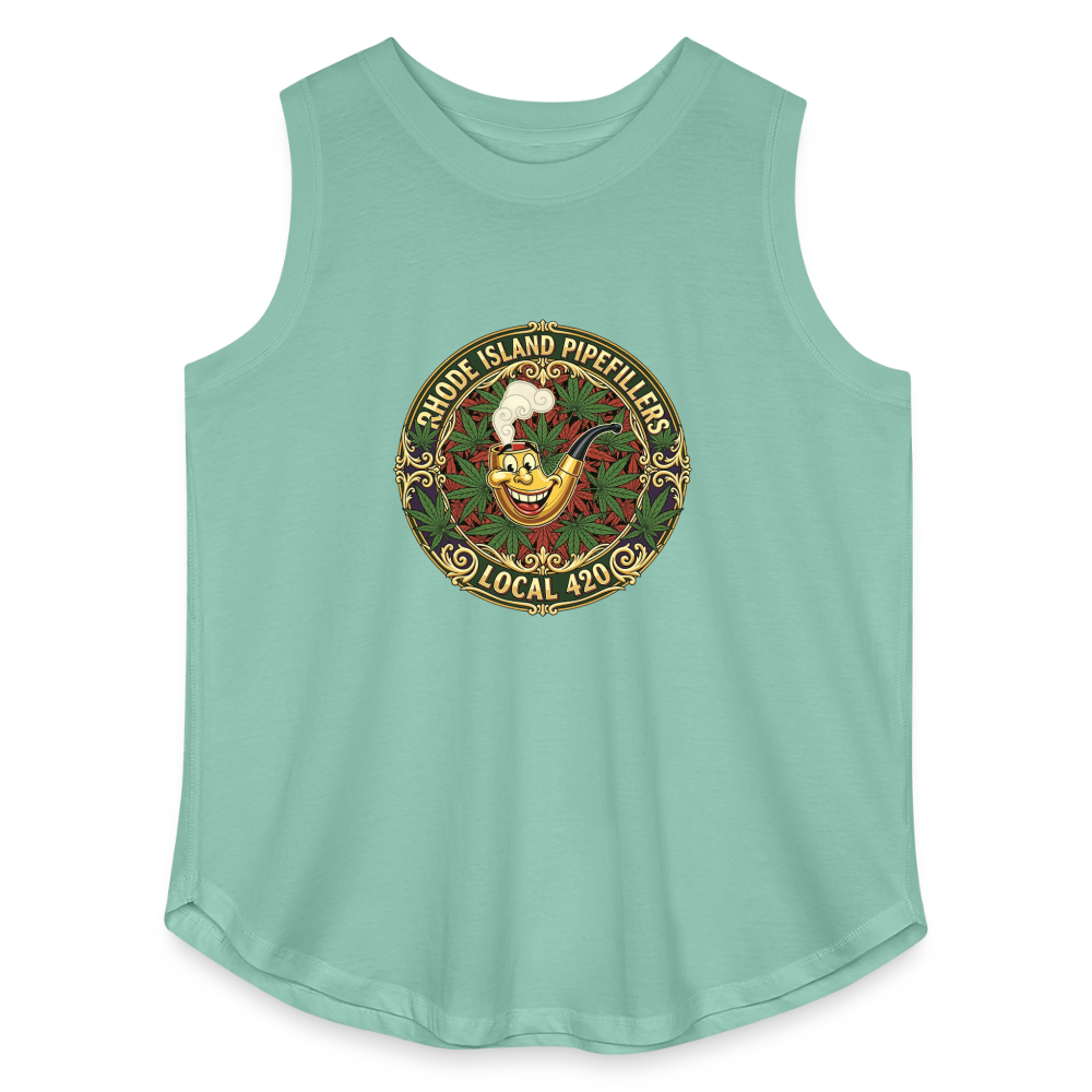 TEXAS PIPEFILLERS LOCAL 420  Women's Curvy Relaxed Tank Top - saltwater