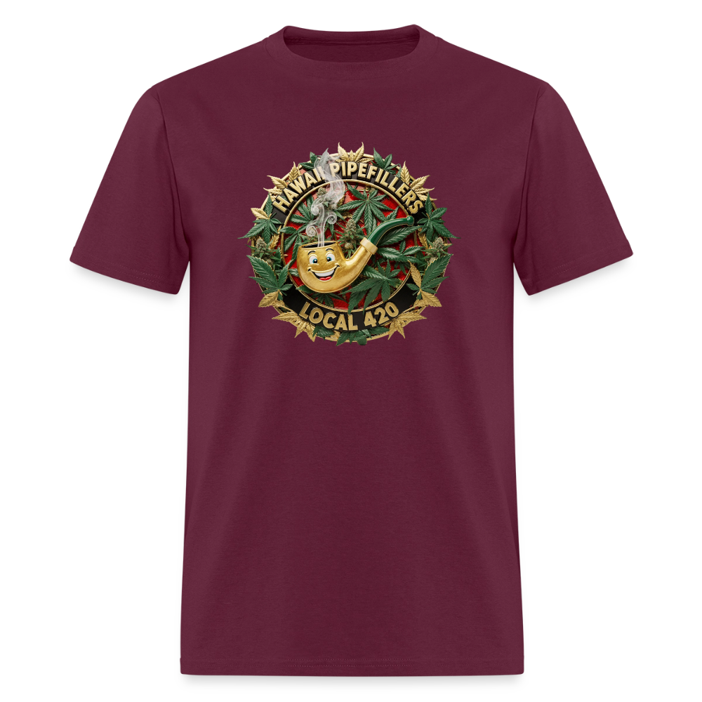 HAWAII PIPEFILLERS LOCAL 420 F/B DESIGN Men's T-Shirt - burgundy