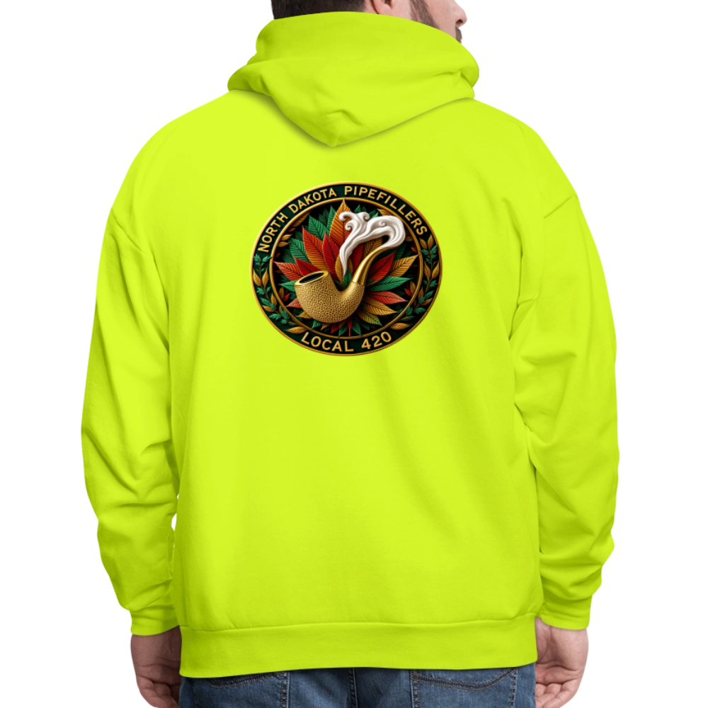 NORTH DAKOTA PIPEFILLERS LOCAL 420 F/B DESIGNS Men's Hoodie - safety green