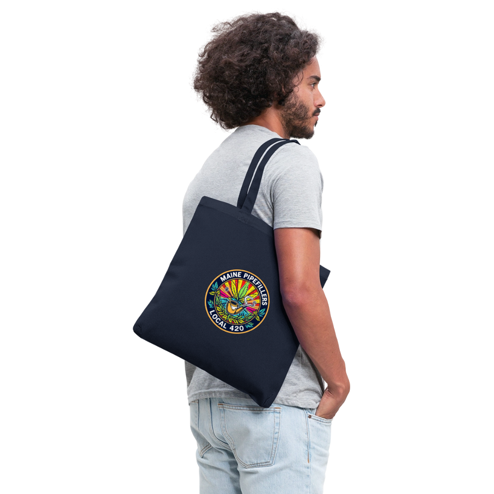 MAINE PIPEFILLERS LOCAL 420 Tote Bag - navy
