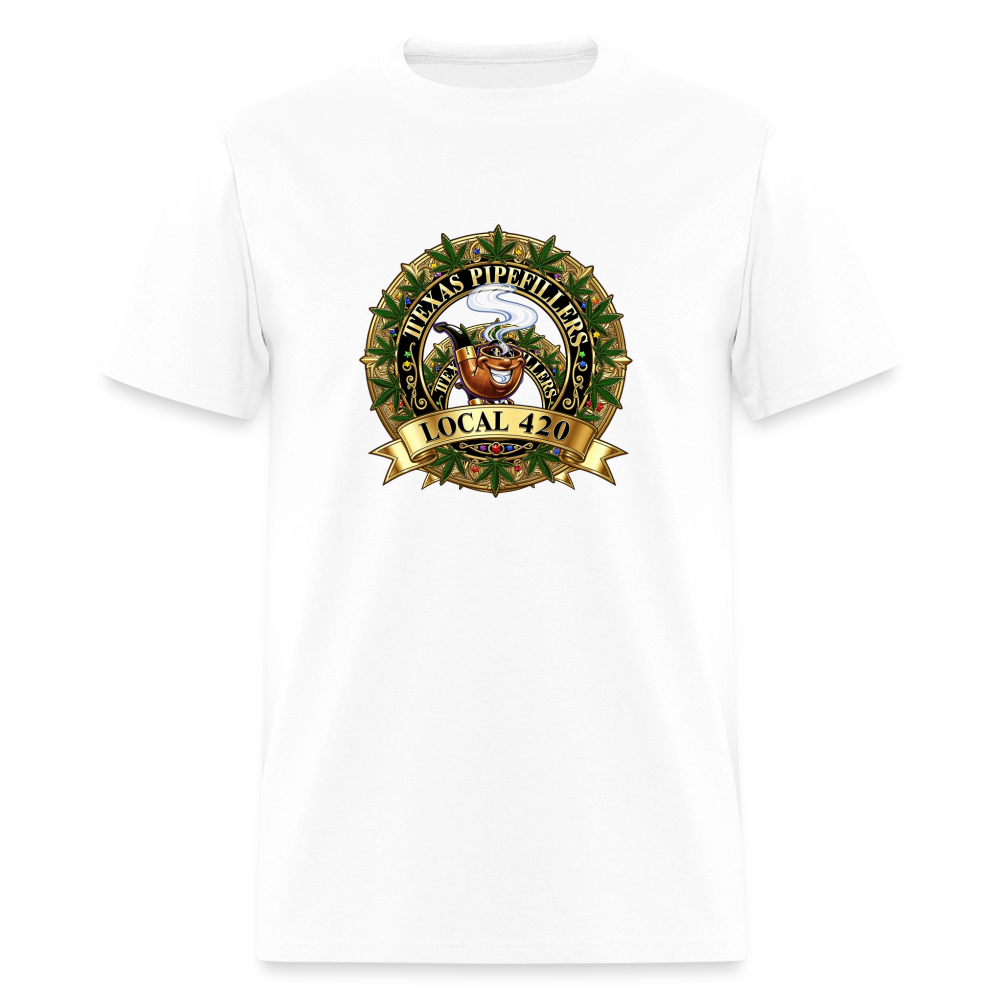 TEXAS PIPEFILLERS LOCAL 420 F/B DESIGN Men's T-Shirt - white